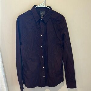 H&M Dark Purple/Maroon Button-Up Shirt